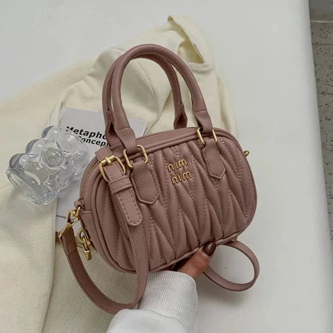 Designer Puffy Padded Handheld Bags Women Ruched Shoulder Crossbody Bag Small Luxury Handbag Ladies Pleated Handle Bags