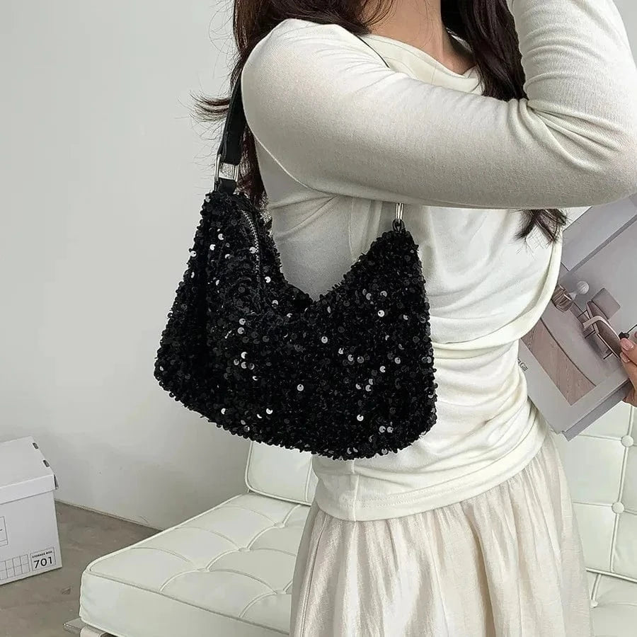 Designer Sequin Purses and Handbags Trend Shoulder Bag Hobos Underarm Bags for Women 2024