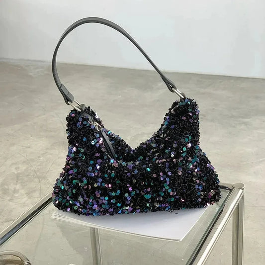 Designer Sequin Purses and Handbags Trend Shoulder Bag Hobos Underarm Bags for Women 2024