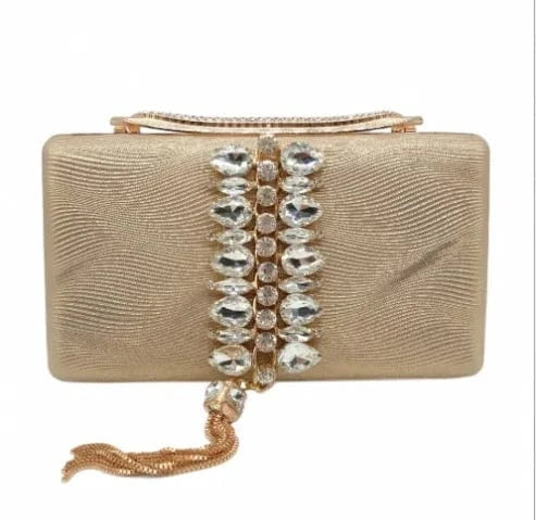 Diamond-fringed velvet clutch set with diamonds Dinner bag Foreign trade banquet bag The bride carries an evening dress lady's