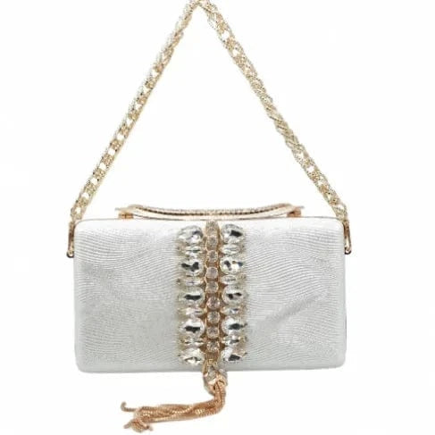 Diamond-fringed velvet clutch set with diamonds Dinner bag Foreign trade banquet bag The bride carries an evening dress lady's