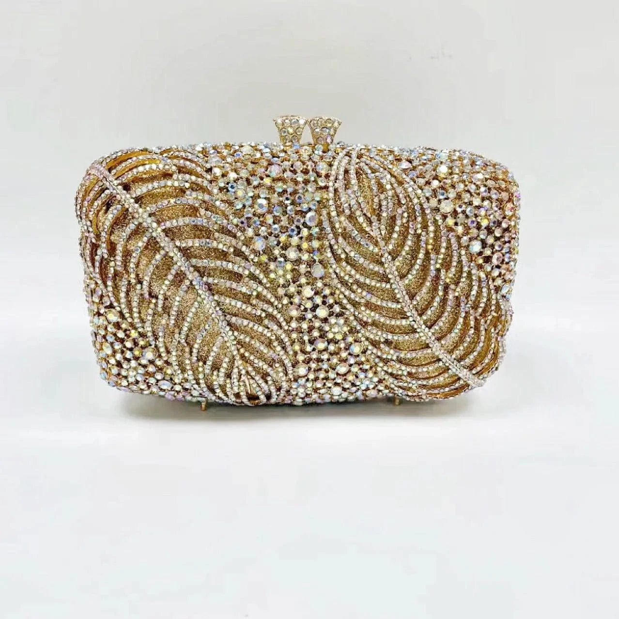 Diamond Wedding Clutch Purse Luxury Women Handbag Design Party Shoulder Bag Leaves Hollow Out Pattern Ladies Evening Night Bag