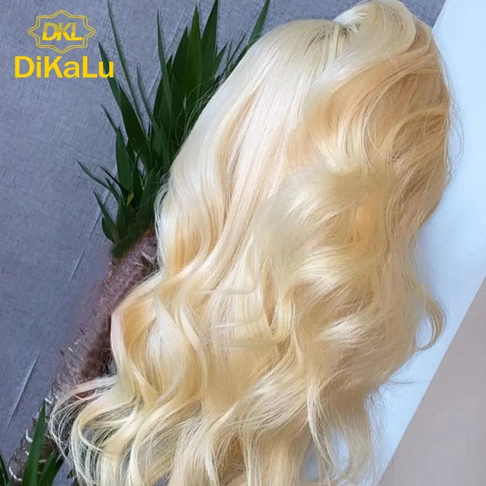 DKL hair bundles double drawn thick virgin human European hair color 613 blonde european hair weaving