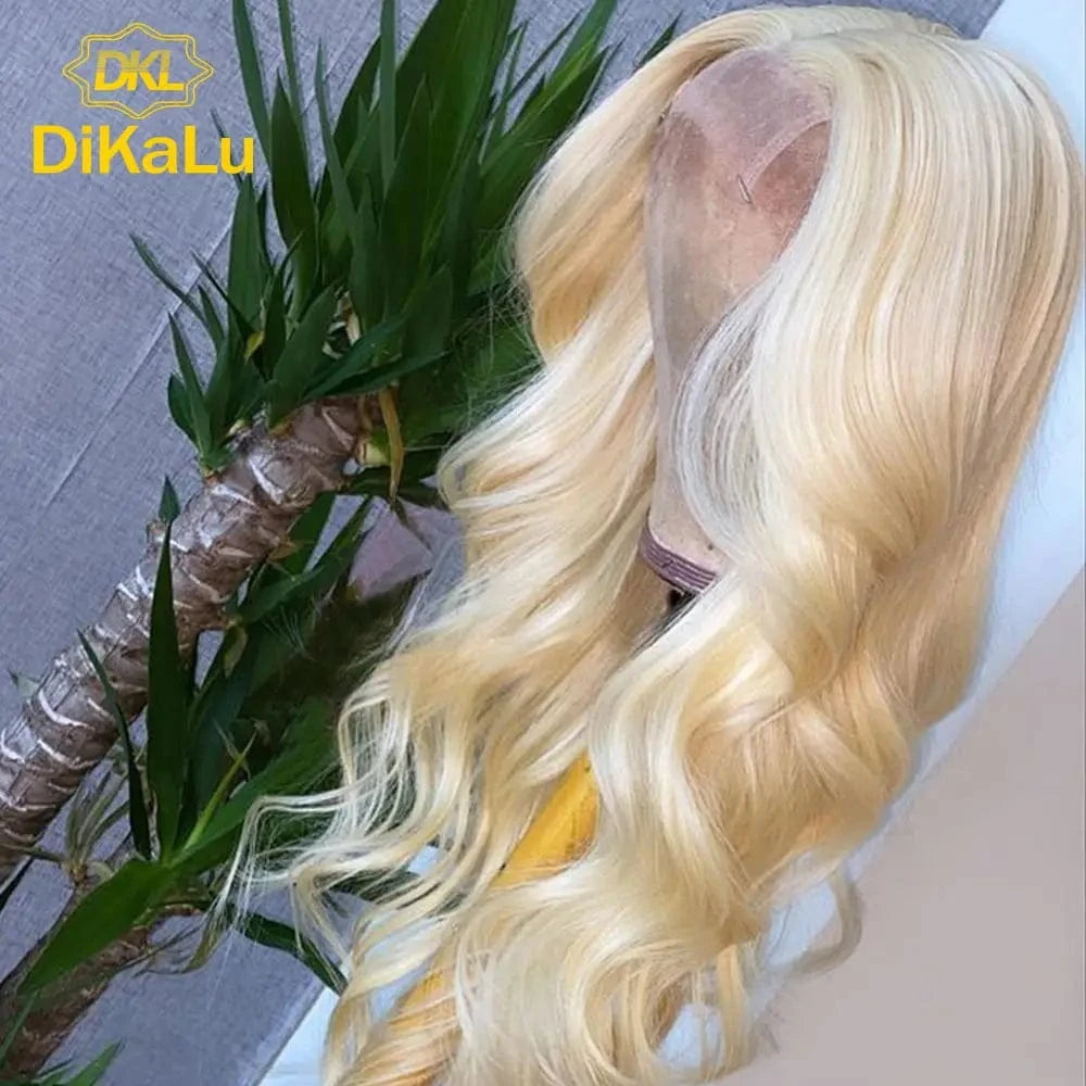 DKL hair bundles double drawn thick virgin human European hair color 613 blonde european hair weaving