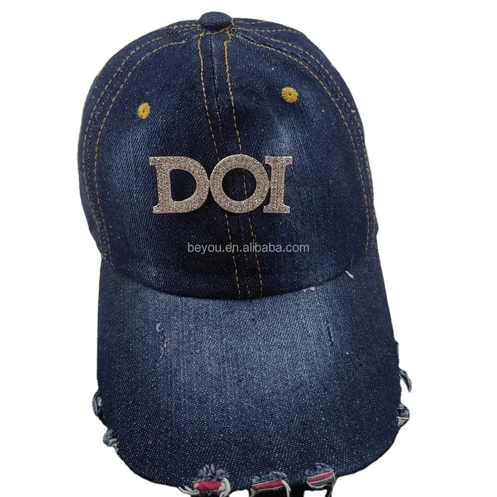 doi DOI Letter Pearl Pendants Charms Custom Logo Plain Denim Daughters of Isis Distressed Baseball Caps Sports Cowboy Hats