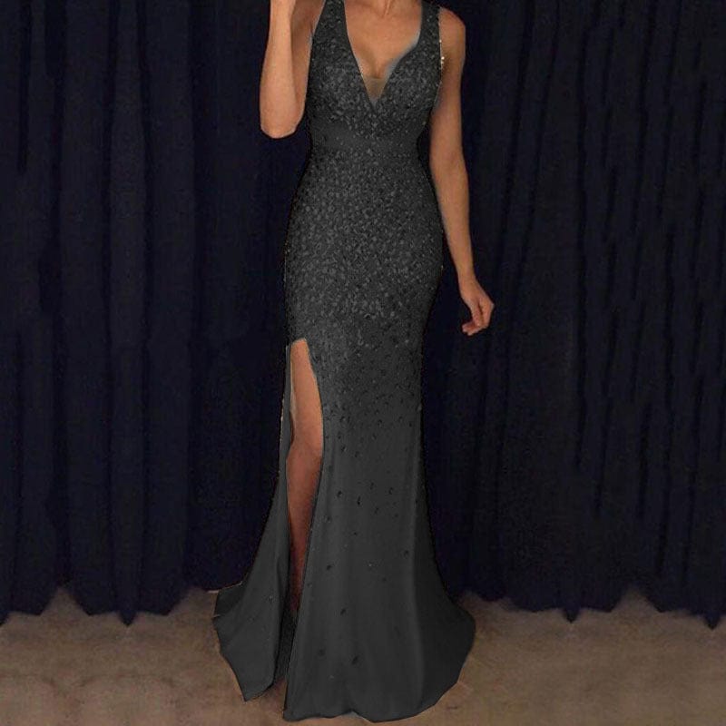 Drop Shipping 2022 Summer Sexy Long Evening Dresses Sequins Elegant Maxi Dress Ladies Evening Night Party Dress