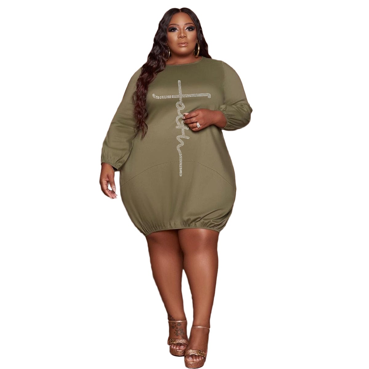 Drop Shipping Fall Women Clothes Long Sleeve Casual Loose Plus Size Dress Women's Dresses T-shirt dress