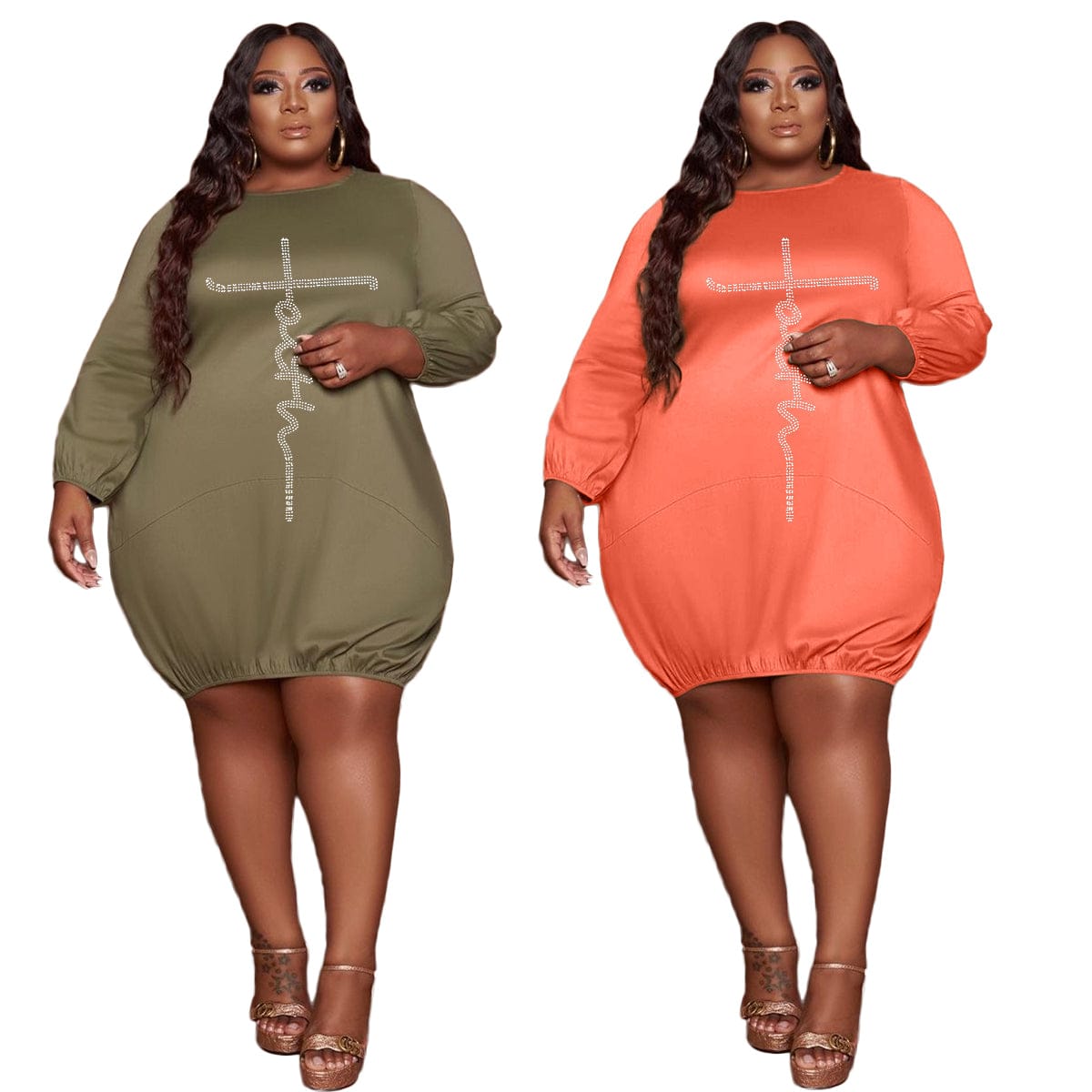 Drop Shipping Fall Women Clothes Long Sleeve Casual Loose Plus Size Dress Women's Dresses T-shirt dress