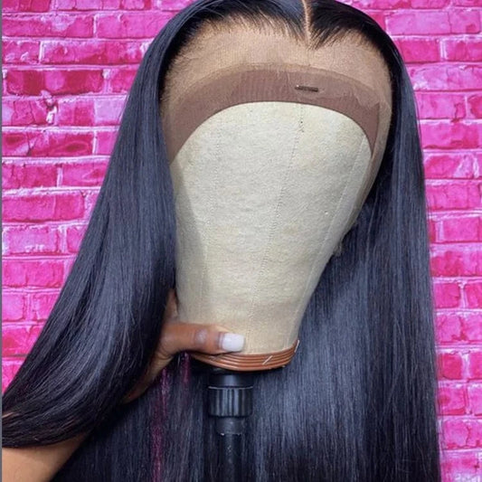Drop Shipping Vendor 100% human hair 13x4 Transparent hd Lace Full Frontal Wig Natural Virgin Human Hair Straight Wig