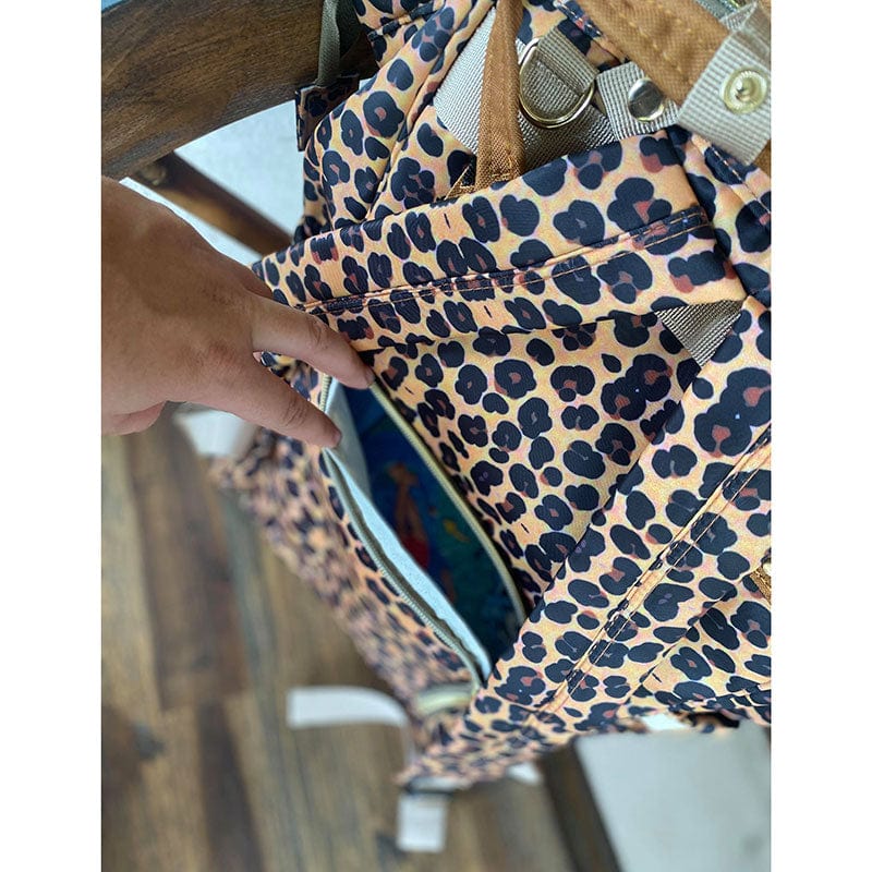Drop Shipping Wholesale OEM Factory Leopard Design Maternity Mummy Bag Tote Handbag Waterproof Travel Diaper Bag For  Baby Care