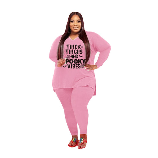 Drop Shipping Women Clothes Long Sleeve Casual Bodycon 5xl Plus Size Set Women Clothing Plus Size Women's Sets