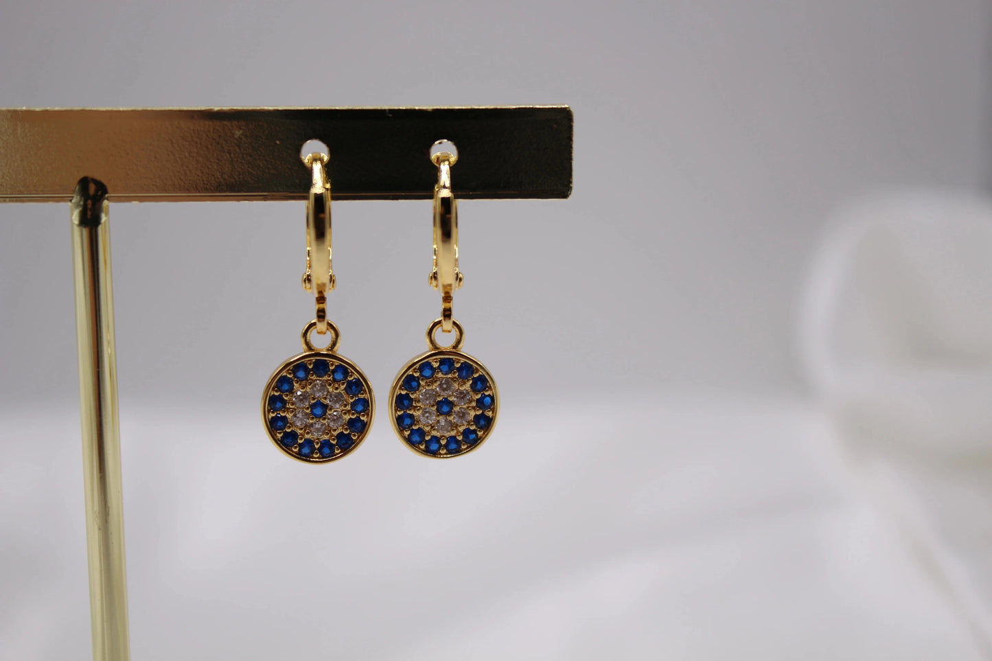 Drop shopping Turkish Demon Eyes18K Gold Plated silver Rose gold  Earrings copper evil eye earring gilf