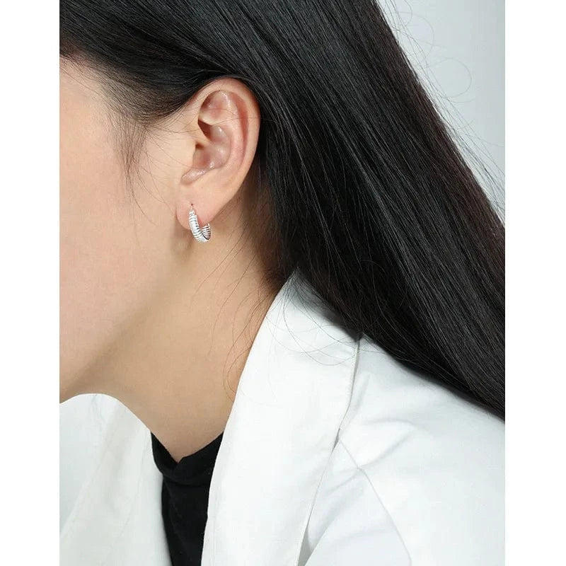 dropshipping 925 silver jewelry women gold plated 925 sterling silver geometric hoop earrings for women