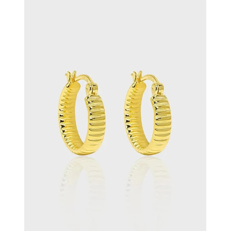 dropshipping 925 silver jewelry women gold plated 925 sterling silver geometric hoop earrings for women