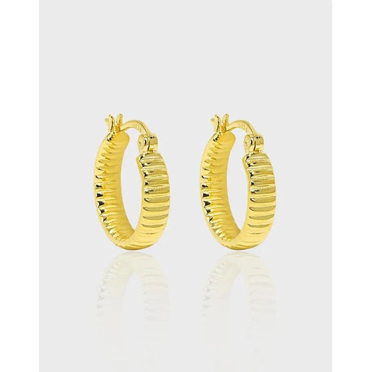 dropshipping 925 silver jewelry women gold plated 925 sterling silver geometric hoop earrings for women
