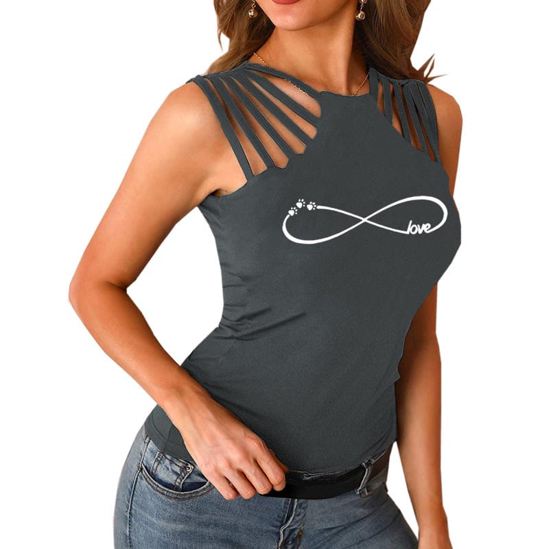 Dropshipping dog love 2022 Valentine's Fashion Funny Custom logo Tshirt Tops sexy Sleeve Cute Off Shoulder shirts for women