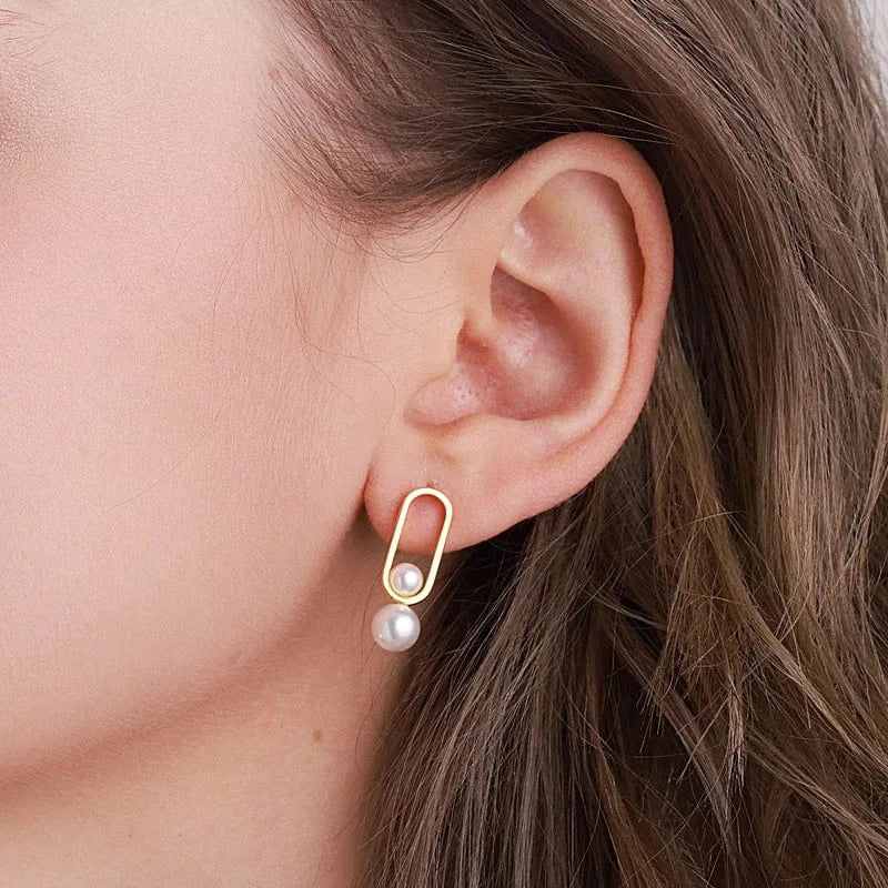 Dropshipping Fashion Jewelry Drop Earings Set Freshwater Shell Pearl Earrings 925 Sterling Silver Jewelry