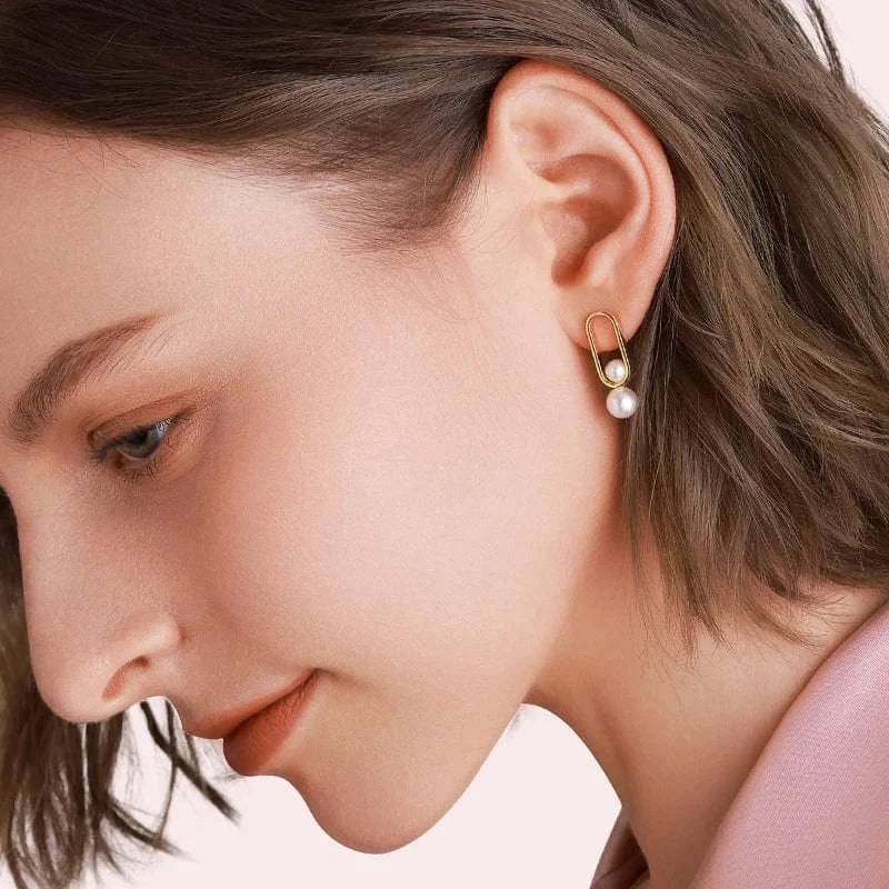 Dropshipping Fashion Jewelry Drop Earings Set Freshwater Shell Pearl Earrings 925 Sterling Silver Jewelry