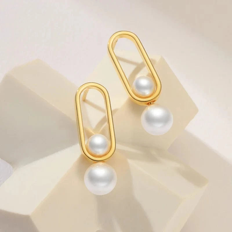 Dropshipping Fashion Jewelry Drop Earings Set Freshwater Shell Pearl Earrings 925 Sterling Silver Jewelry