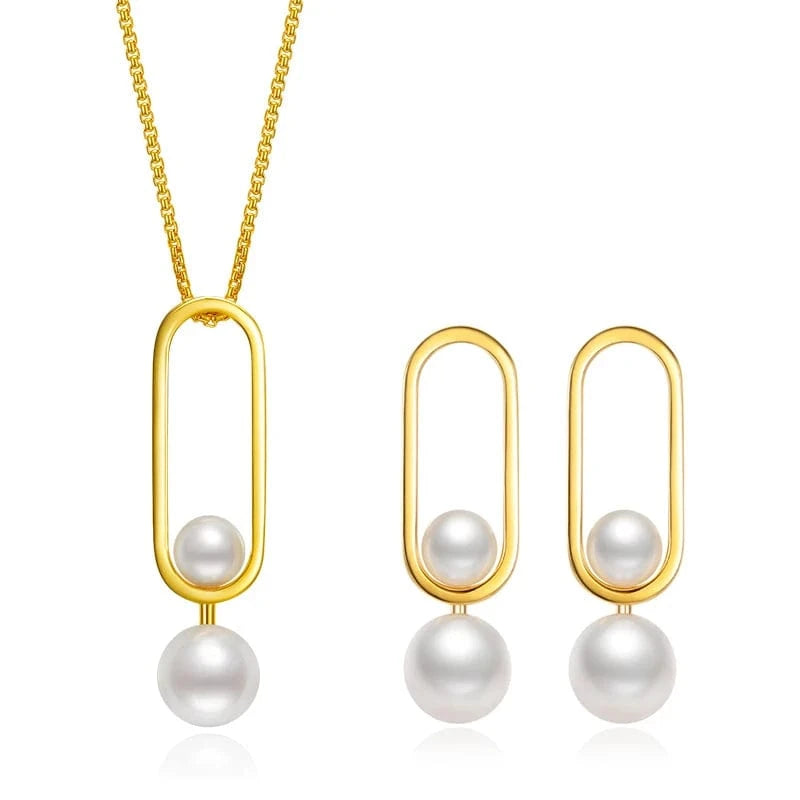 Dropshipping Fashion Jewelry Drop Earings Set Freshwater Shell Pearl Earrings 925 Sterling Silver Jewelry