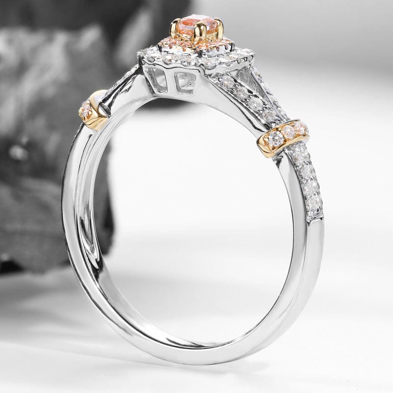 Dropshipping Jewelry Women Pink Sapphire Claw Ring Rose Gold Wedding Engagement Band Ring Jewelry