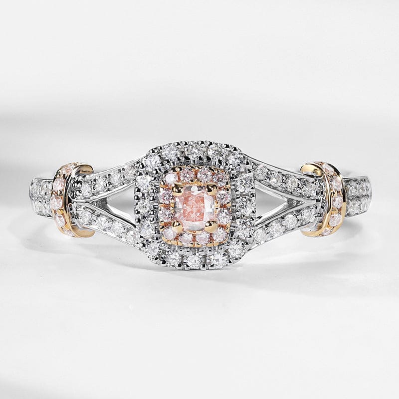 Dropshipping Jewelry Women Pink Sapphire Claw Ring Rose Gold Wedding Engagement Band Ring Jewelry