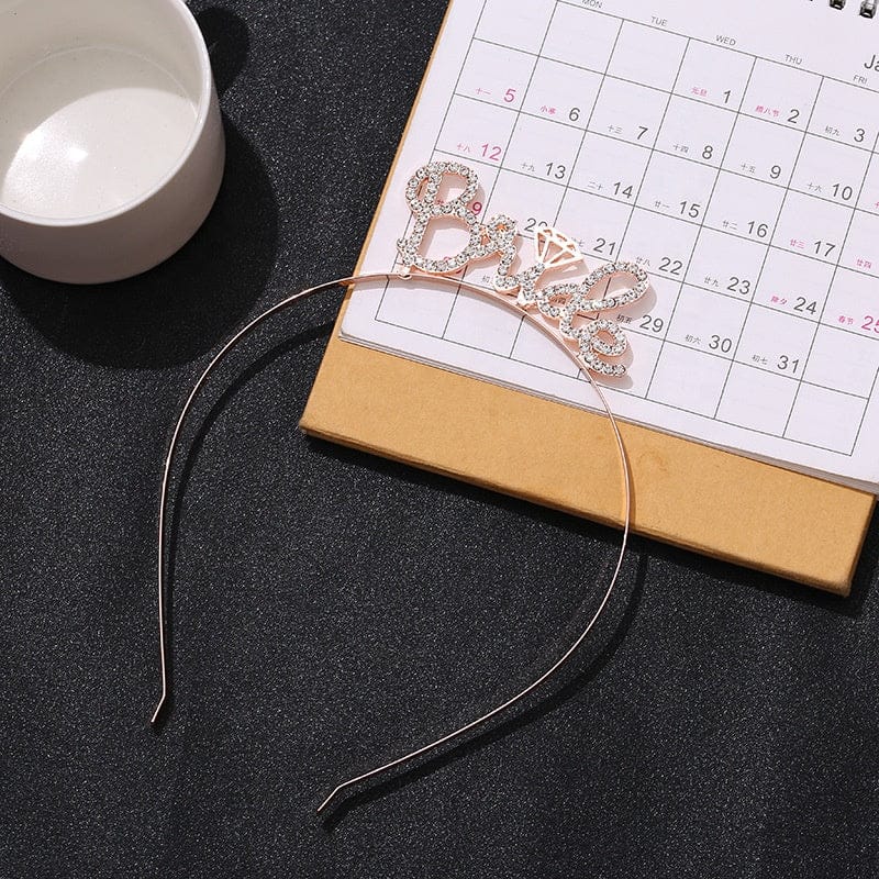 Dropshipping Letter Bride Diamond Headband European and American Metal Headband Crown Headwear Party Headwear