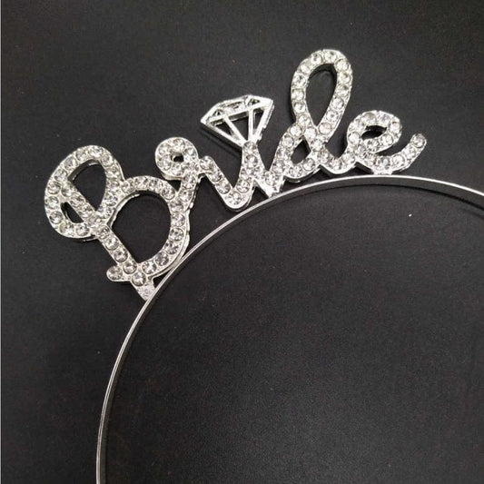 Dropshipping Letter Bride Diamond Headband European and American Metal Headband Crown Headwear Party Headwear