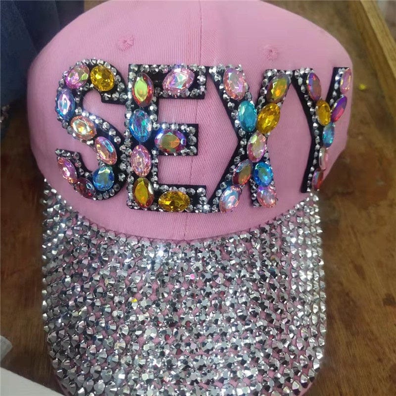 dropshipping logistic Diamond-encrusted baseball cap SEXY dot diamond cap outdoor shade sunscreen hat woman