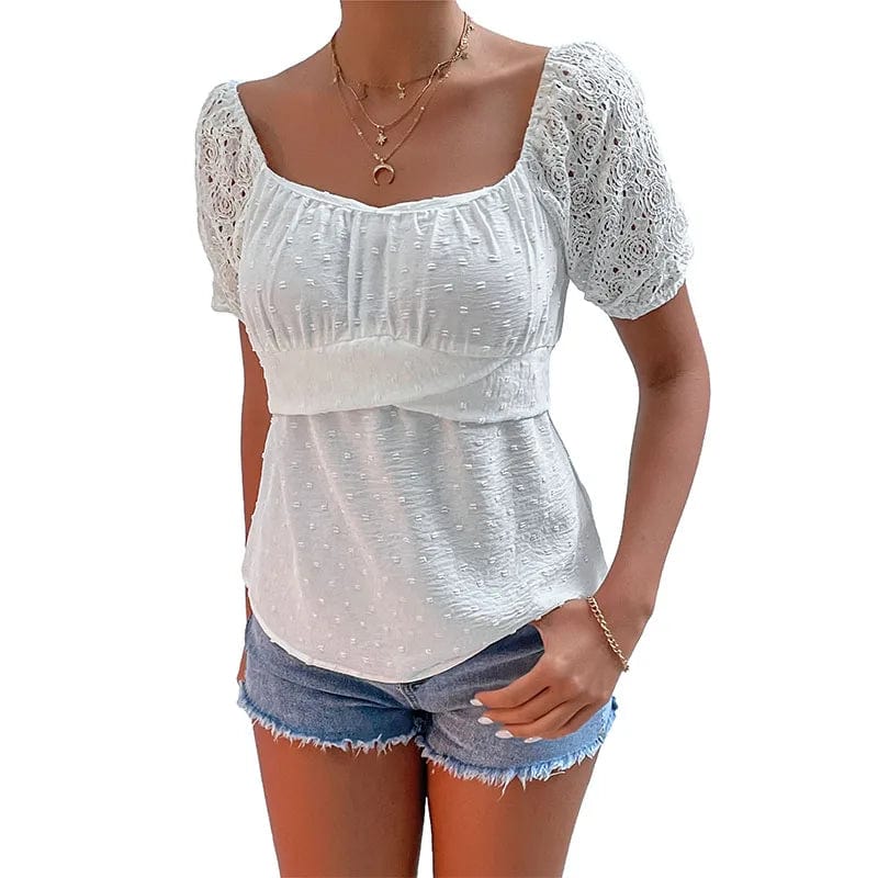 Dropshipping New Arrival Ladies Blouses Tops Solid Color Summer Women Shirt