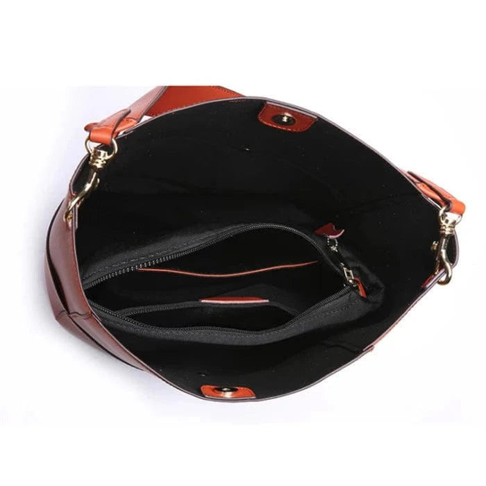 Dropshipping Vintage ladies handbag genuine leather shoulder bag for women