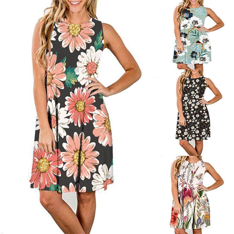 Dropshipping Wholesale 2022 new arrivals women clothes crew neck tank top dress lady short sleeve sexy woman