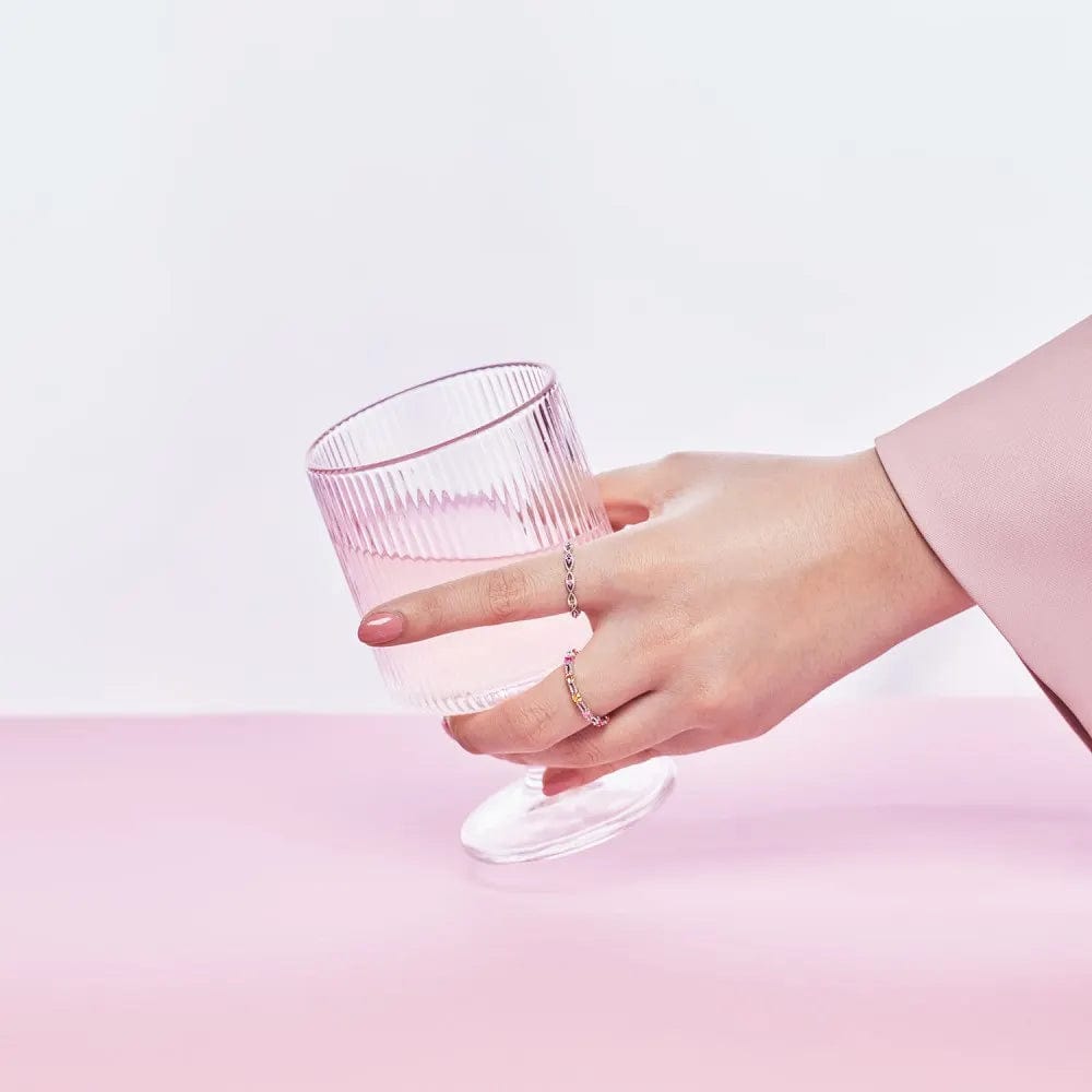 Dylam Luxurious Jewelry Women 925 Sterling Silver Rhodium Plated 5A Cubic Zirconia Diamond Hallow Out Intersect Daily Wear Rings