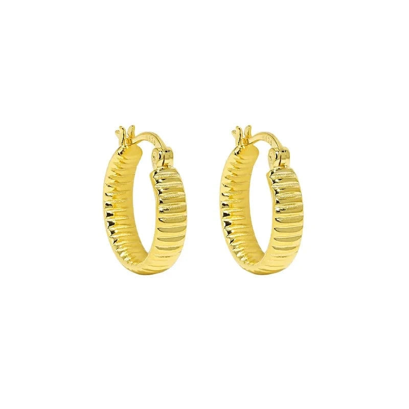 EA714 Gold dropshipping 925 silver jewelry women gold plated 925 sterling silver geometric hoop earrings for women