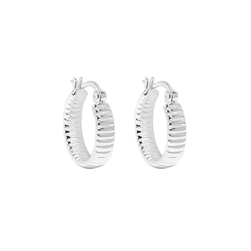 EA714 Silver dropshipping 925 silver jewelry women gold plated 925 sterling silver geometric hoop earrings for women