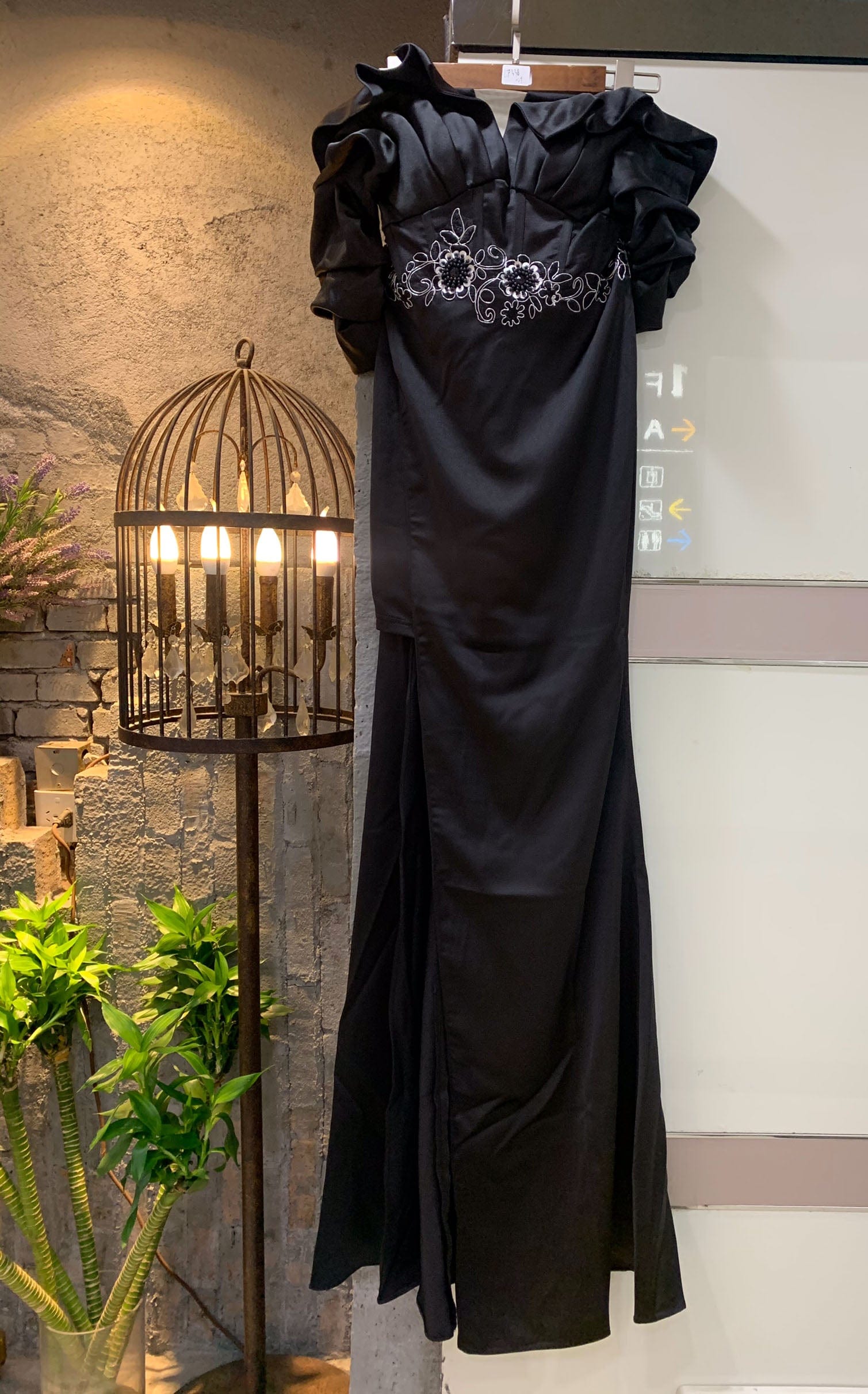 ED2088 Senior Irregular Evening Dresses Fashion V-Neck Printed Pleated Dress Backless Sexy Banquet Party Dress