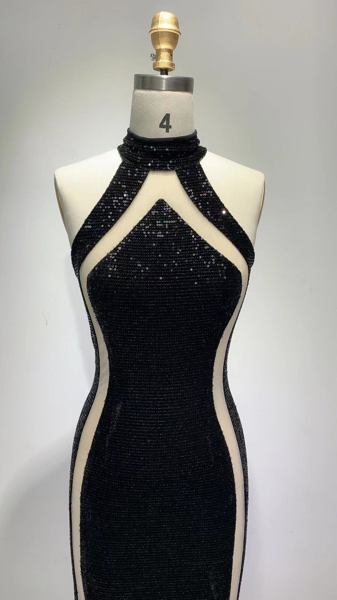 ED2163 See Through Robes Shining Sequin Party Dress Full Length Gowns For Women Ladies Evening Dresses