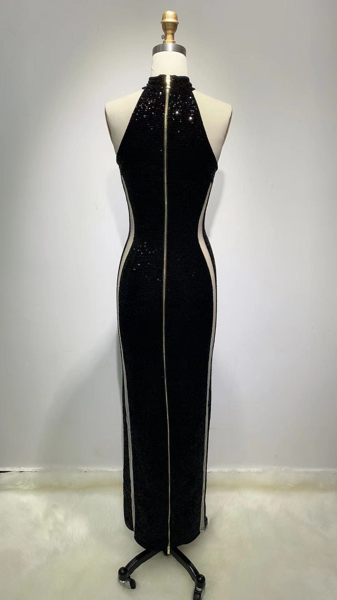 ED2163 See Through Robes Shining Sequin Party Dress Full Length Gowns For Women Ladies Evening Dresses