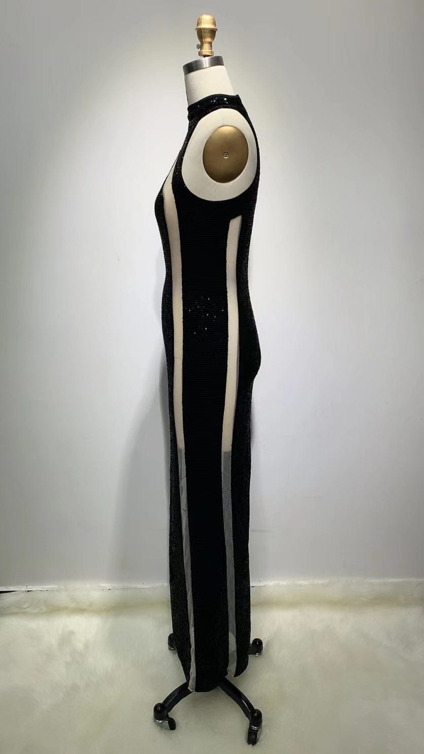 ED2163 See Through Robes Shining Sequin Party Dress Full Length Gowns For Women Ladies Evening Dresses