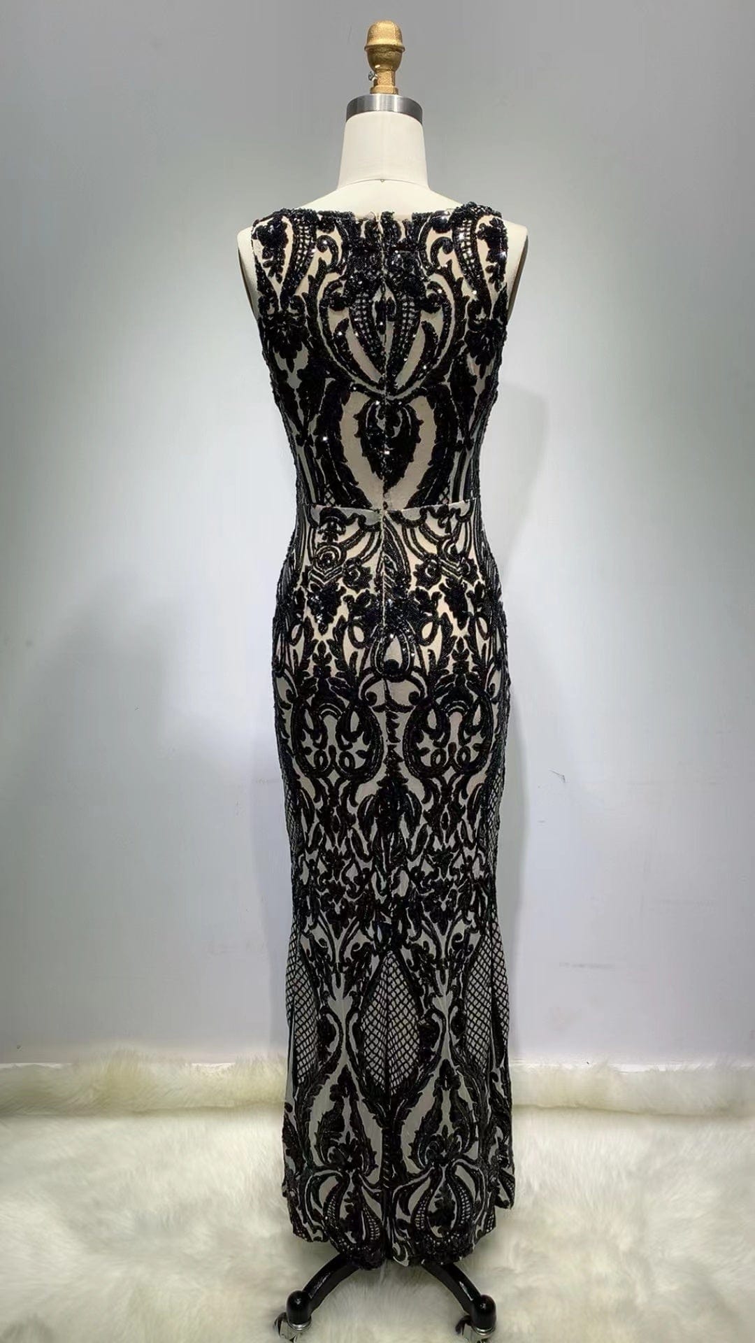 ED2260 Kimshein Vestidos De Largos Elegantes Clothing Women Off Shoulder Sleeveless Sequin Bodycon Dress Evening Dinner