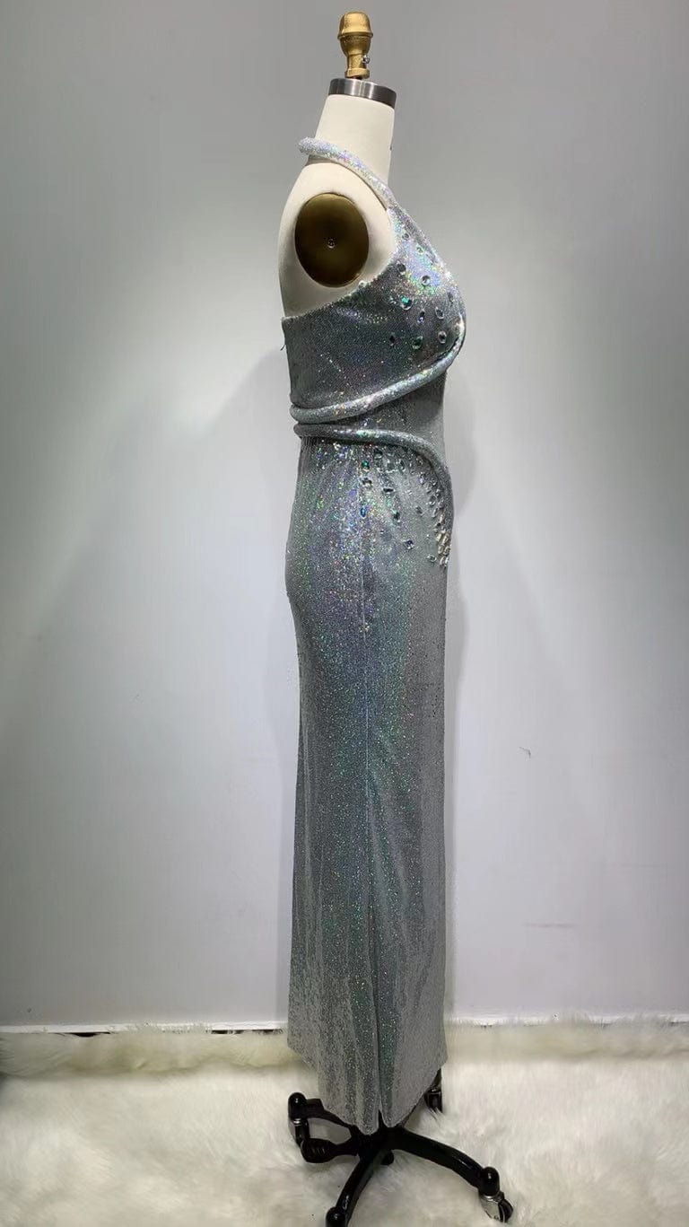 ED2277 Kimshein Rhinestone Vestidos De Fiesta Largos Elegantes New Halter Crystal Sequin Beautiful Gowns For Ladies Evening