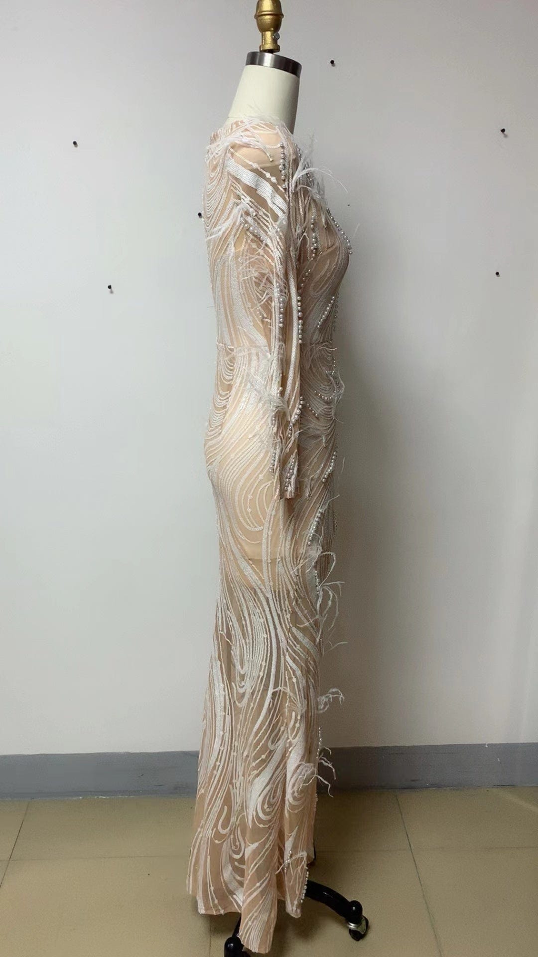 ED2383 Dresses Women Elegant Mermaid With Feather Ball Gowns For Women Evening Dresses Sexy Luxurious