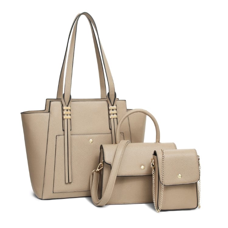 ELD106 Sac De Luxe Factory price 3 Pcs Hand bags Set Luxury Custom Metal Logo Labels For Handbags Sac A Main Pour Femme