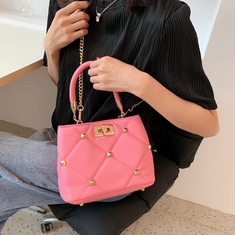 Elegance Chain Strap Shoulder Bags Stud Rivet Luxury Crossbody Purses for Women 2022 Handbag Trends