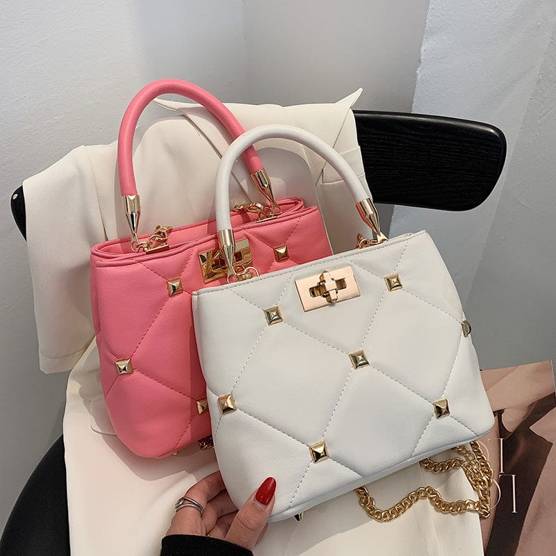 Elegance Chain Strap Shoulder Bags Stud Rivet Luxury Crossbody Purses for Women 2022 Handbag Trends