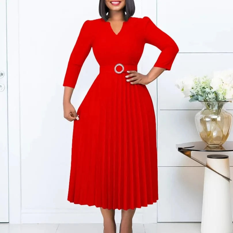 elegant 2 XL / Red Lady elegant sexy long sleeve maxi elegant dresses women evening for party