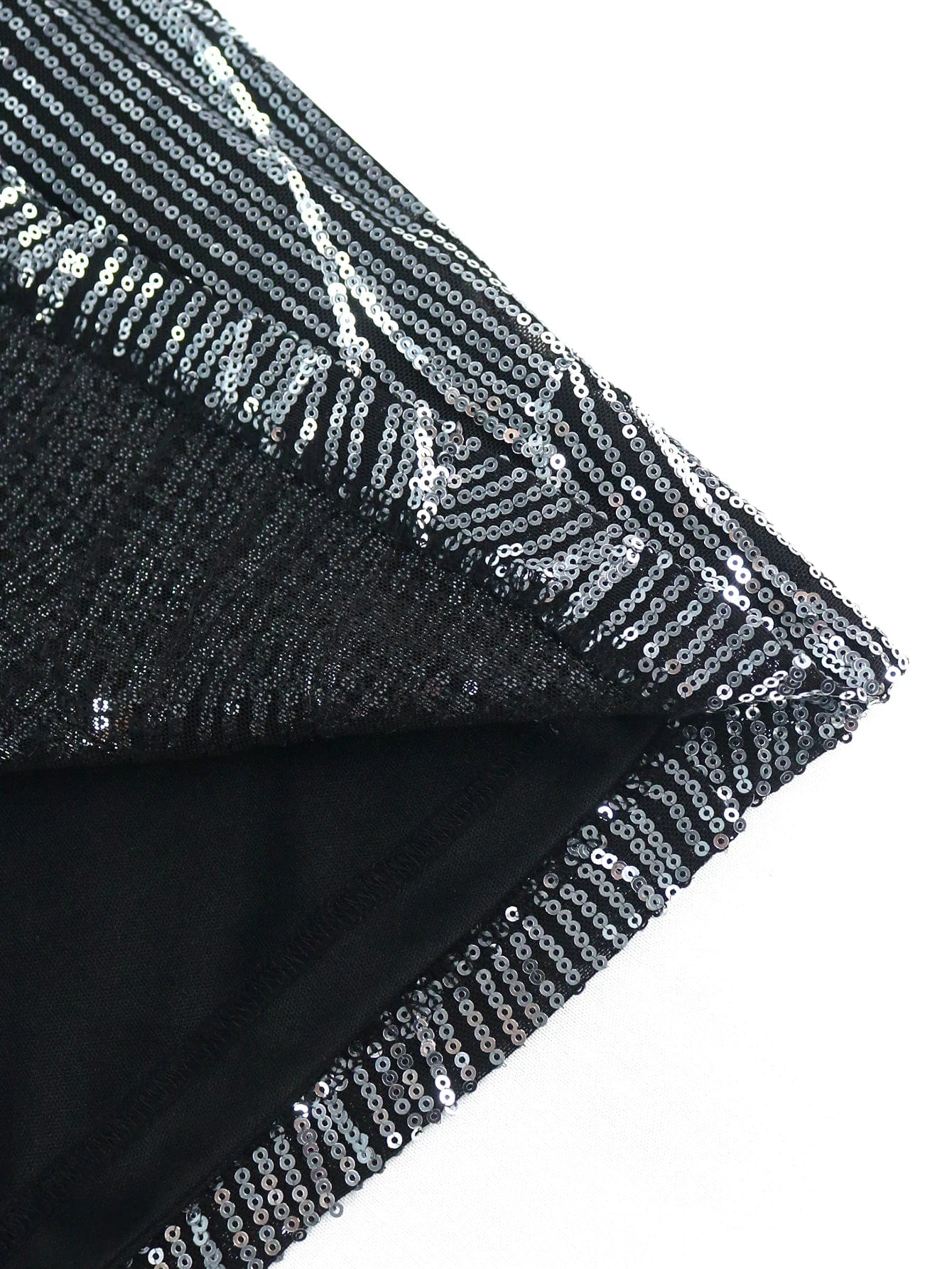 Elegant Ruffle AOMEI Lady Evening One Shoulder Long Sleeve Sequin Dress