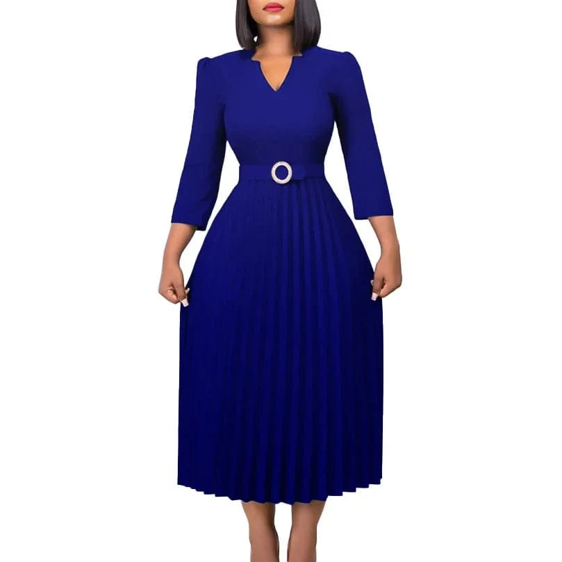 elegant S / Blue Lady elegant sexy long sleeve maxi elegant dresses women evening for party
