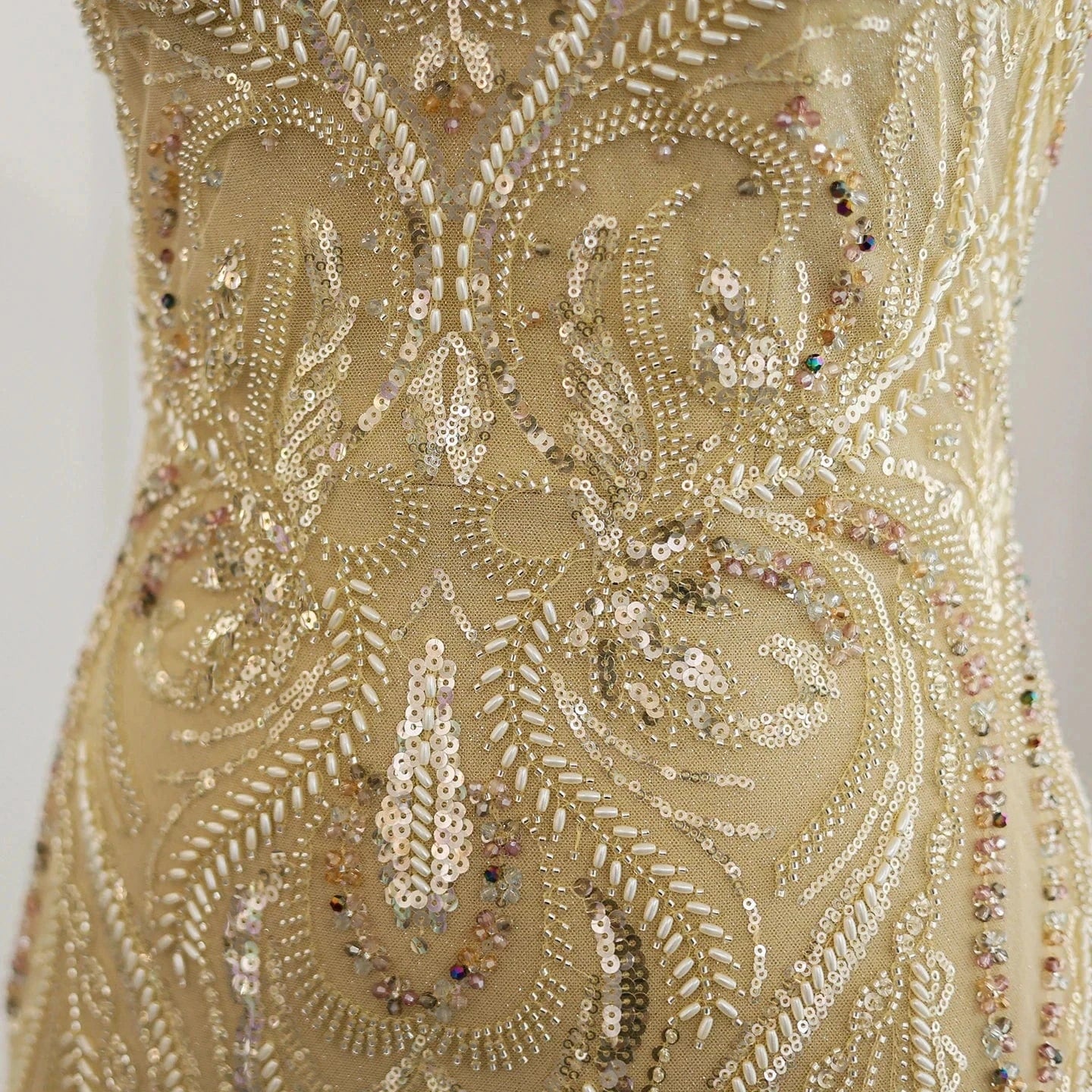 Elegant Strapless Mermaid Gold Beaded Evening Dress for Women Wedding Formal Party Gowns SZ176