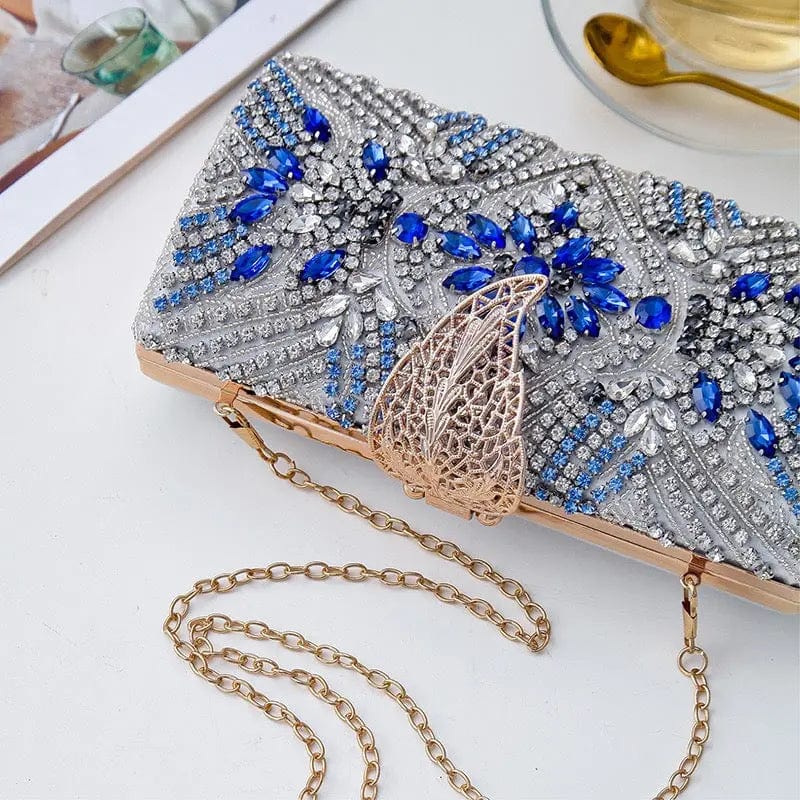 Embroidered Women Rhinestone Beading Evening Bags Ladies Clutch Hand Bag Clutches Wedding Party Bag Stone Purse